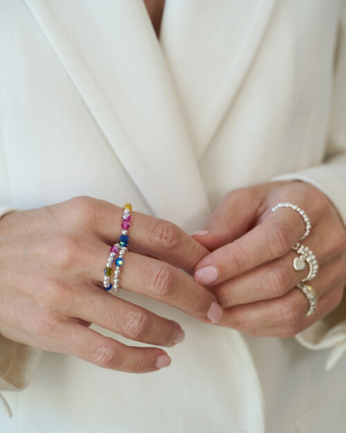 Anillo PRISMA con Cristales Preciosa® combinado con otros anillos AULINE