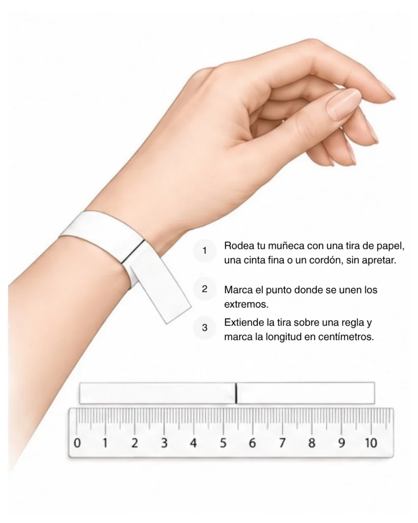 Cómo medir la muñeca para elegir la talla de pulsera AULINE - Móvil